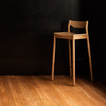 Moderner Barhocker / aus Eiche / Stahl /...