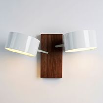 Moderne Wandleuchte / Stahl / Holz / LED