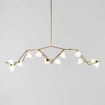 Moderner Lüster / Glas / Messing / Halogen