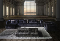 Ecksofa / modern / schwarz / Stoff