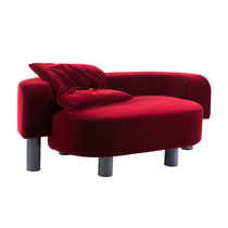 Modernes Sofa / Samt / 2-Personen / schwarz