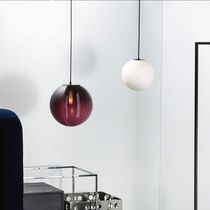 Hängelampe / Stahl / geblasenes Glas / modern