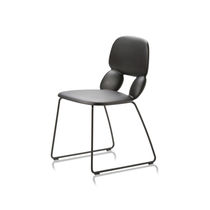 Moderner Stuhl / Polster / Kufen / Metall