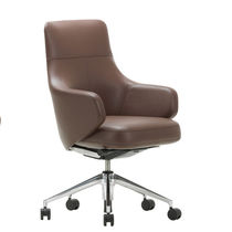 Moderner Chefsessel / Leder / Aluminiumguss...