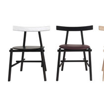 Moderner Stuhl / Polster / aus Buche / Leder