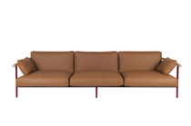 Modernes Sofa / Leder / Stahl / Stoff