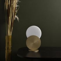 Tischlampe / Messing / Stahl / Glas
