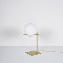 Tischlampe / Messing / geblasenes Glas /...