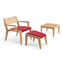 Moderner Sessel / Stoff / aus Teakholz /...