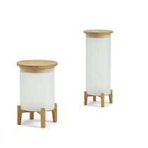 Tischlampe / aus Teakholz / Plexiglas® /...