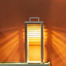 Tischlampe / Aluminium / aus Teakholz /...