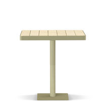 Moderner Bistrotisch / Metall / aus Teakholz...