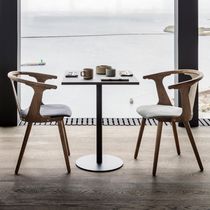 Moderner Tisch / Stahl / Laminat / rund