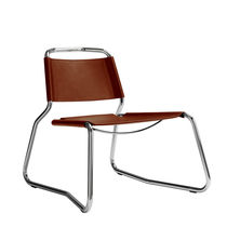 Kaminsessel / Bauhaus Design / Leder / Stahl