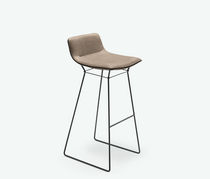 Moderner Hocker / Leder / Stoff / Edelstahl