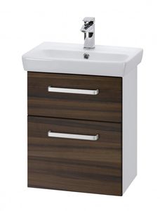 hängender Waschtisch-Unterschrank / aus Nussbaum / modern / mit integriertem Hochschrank