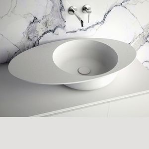 Aufsatzwaschbecken / oval / Mineralwerkstoff / modern