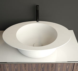 Aufsatzwaschbecken / oval / Mineralwerkstoff / modern