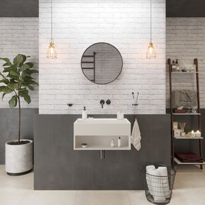 Wand-Waschbecken - 280175 SOLIDPLAN-80 - IDEAVIT B.V - ohne Öffnung