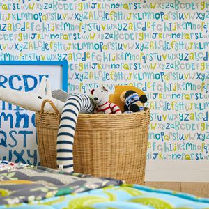 moderne Tapete / Kindermotiv / Farb / bedruckt