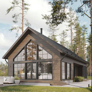 Haus aus Massivholz-Block