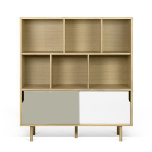 hohes Sideboard / modern / lackiertes Holz / aus Eiche