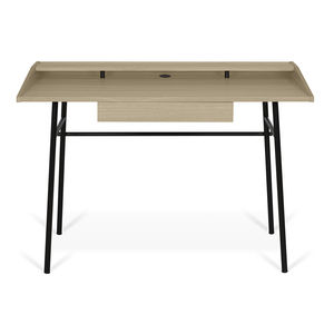 Schreibtisch aus Eiche / Holzfurnier / lackiertes Holz / Metall