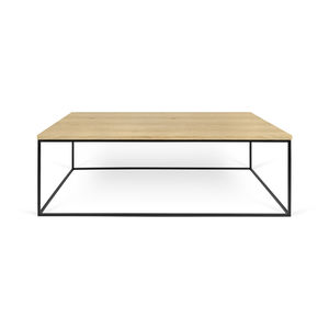 moderner Couchtisch / aus Eiche / aus Nussbaum / Holzfurnier