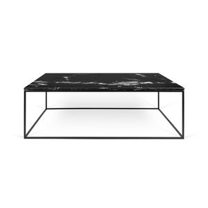 moderner Couchtisch / Metall / Marmor / rechteckig