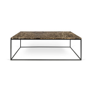 moderner Couchtisch / Metall / Marmor / rechteckig