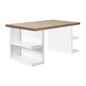Schreibtisch aus Eiche / Holzfurnier / aus Nussbaum / lackiertes Holz