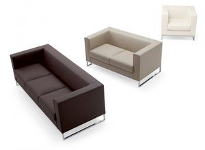 modernes Sofa / Leder / für öffentliche Einrichtungen / 3 Plätze