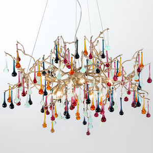 klassischer Lüster / Glas / Bronze / Glühlampen