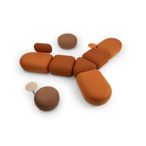 moderner Sitzpuff / Stoff / Polster / modular