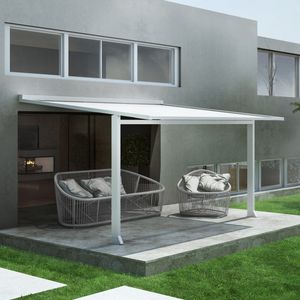 angebaute Pergola / Aluminium / PVC Faltdach
