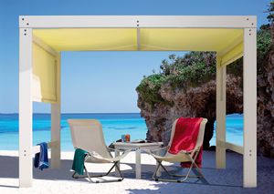 selbsttragende Pergola / Holz / Stoff-Überdachungen