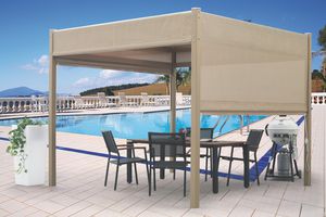 selbsttragende Pergola / Holz / Stoff-Überdachungen
