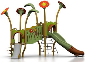 Spielplatzgerät für öffentliche Räume / Kunststoff / Stahl / HPL