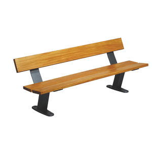 Parkbank / modern / Holz / verzinkter Stahl