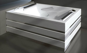 freistehende Badewanne / Stahl / doppelt / Wassermassage