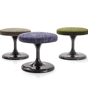 moderner Hocker / Leder / Stoff / Metall
