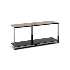 moderner Konsolentisch / aus MDF / Hartglas / Bronze