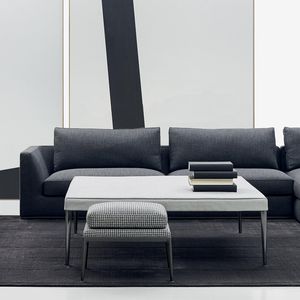 moderner Sitzpuff / Stoff / Aluminium / von Antonio Citterio