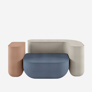 modulare Polsterbank / modern / Stoff / Leder