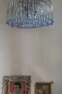 moderne Tapete / Stoff / Geometrische Motive / grau