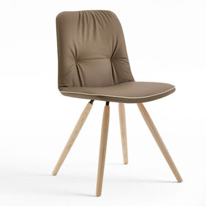Besucherstuhl / skandinavisches Design / Polster / Stoff / Leder