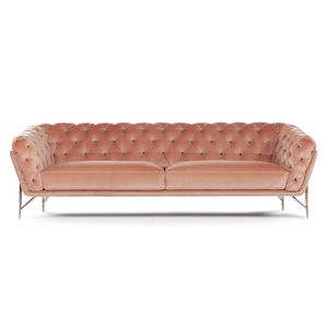 Chesterfield-Sofa / Stoff / Leder / 3 Plätze