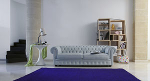 Chesterfield-Sofa / Leder / 2 Plätze / grau