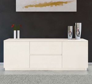 modernes Sideboard / Massivholz / weiß / schwarz