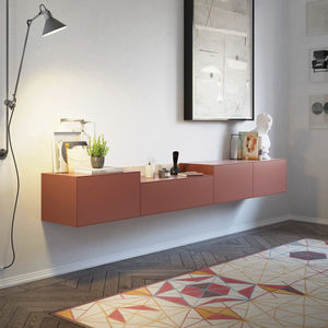 wandmontiertes Sideboard / modern / lackiertes Holz / aus Eiche